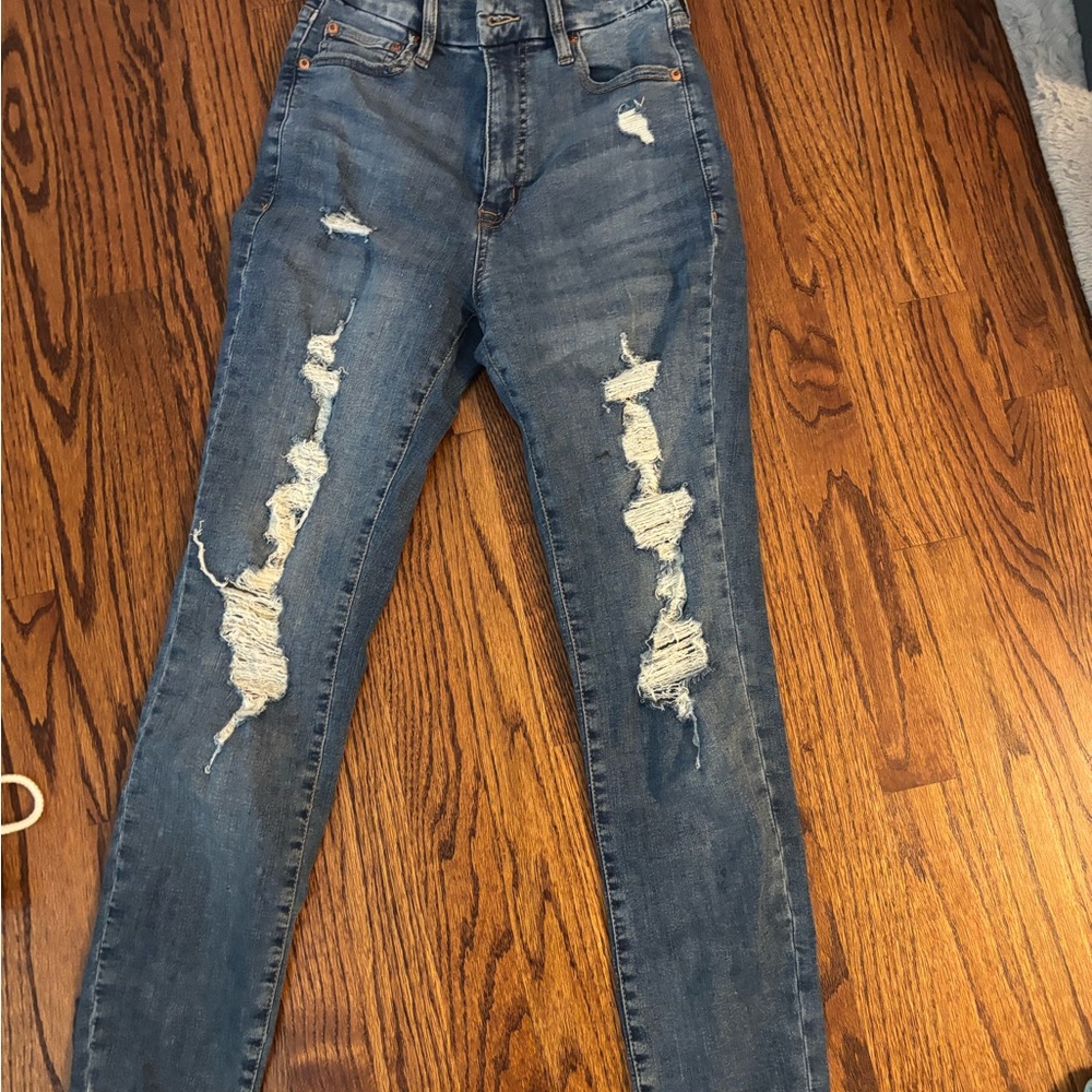 Aeropostale Distressed Skinny Jeans in Blue
